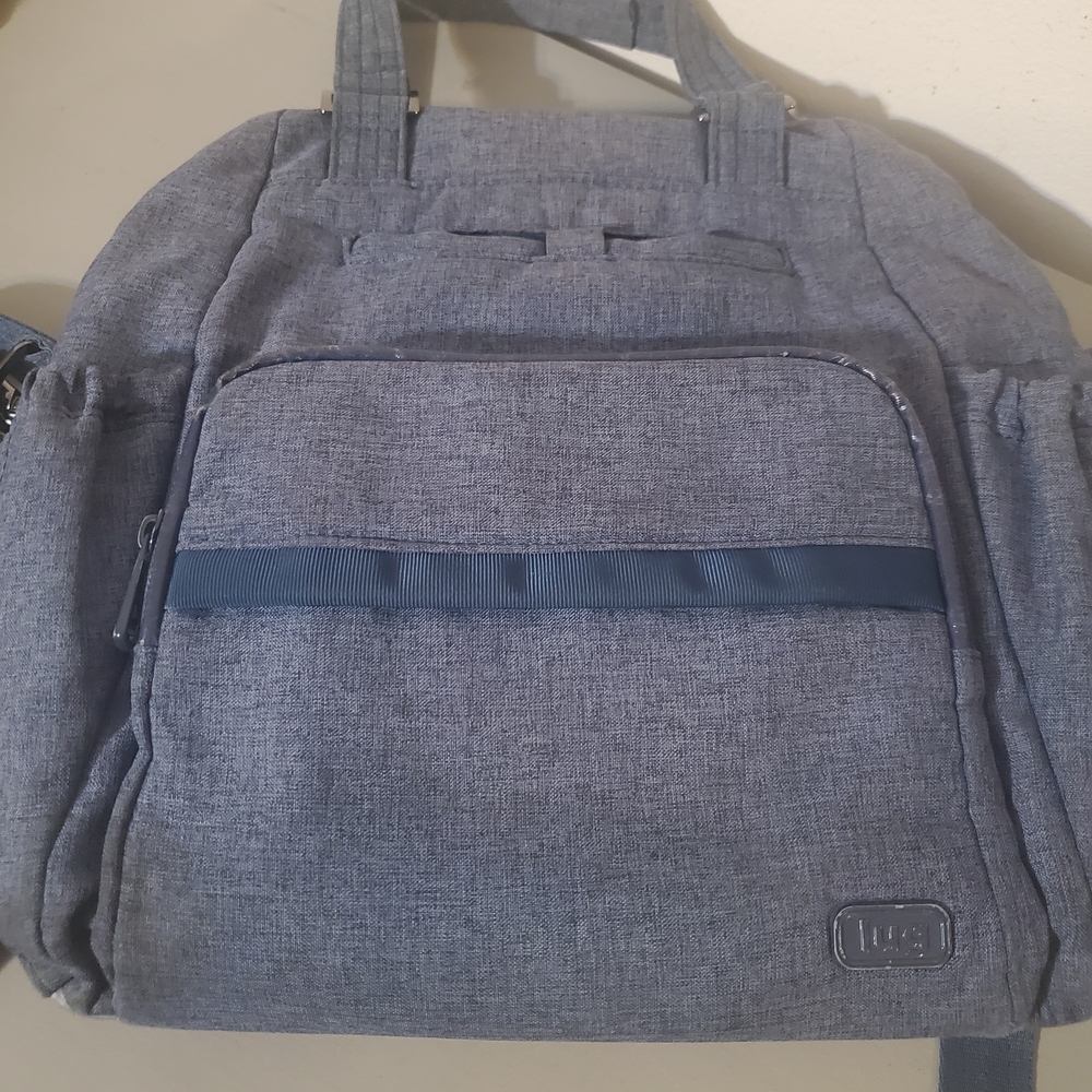 Lug Canter Convertible Travel Bag Indigo Blue Denim Tote